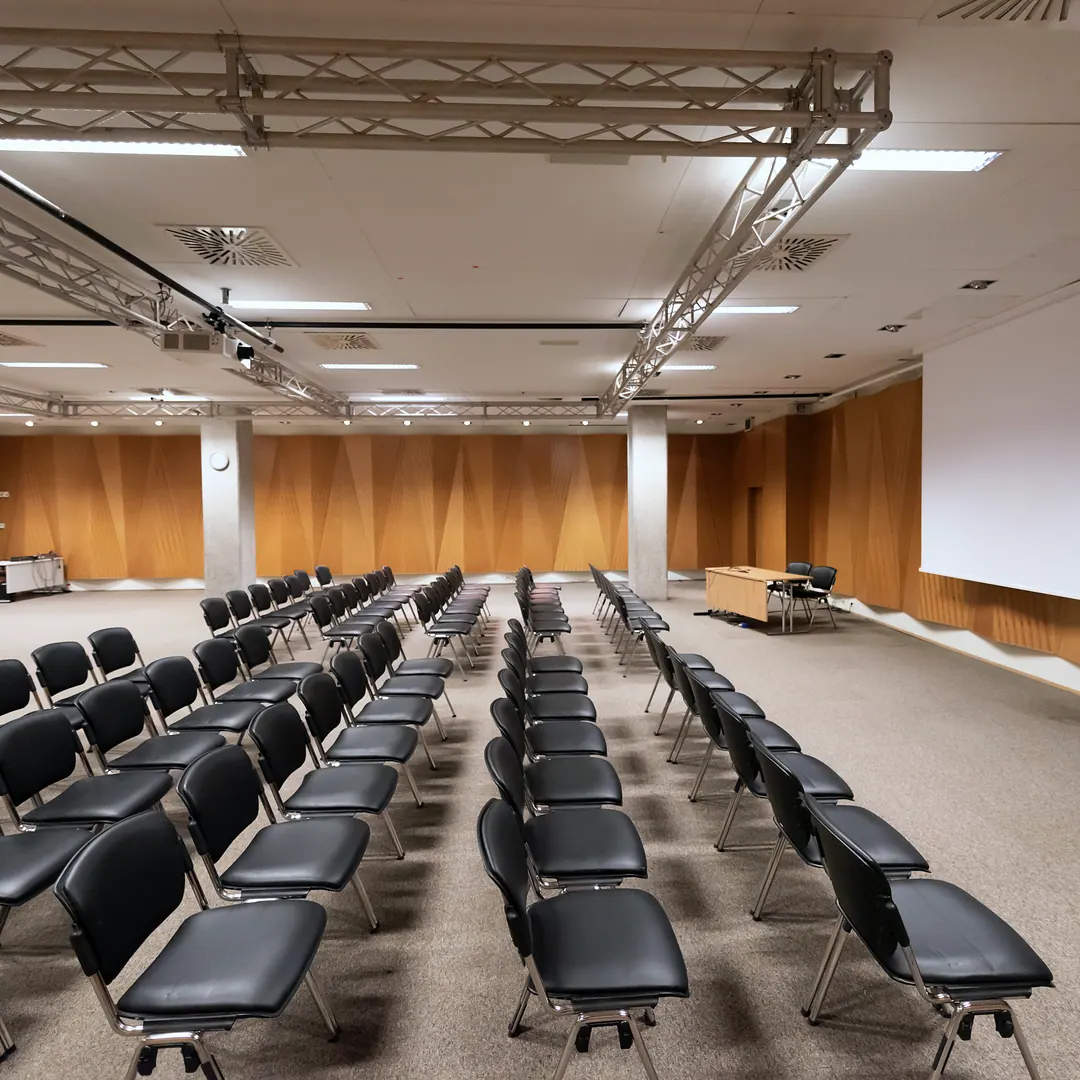 Empty conference hall prepared for an event